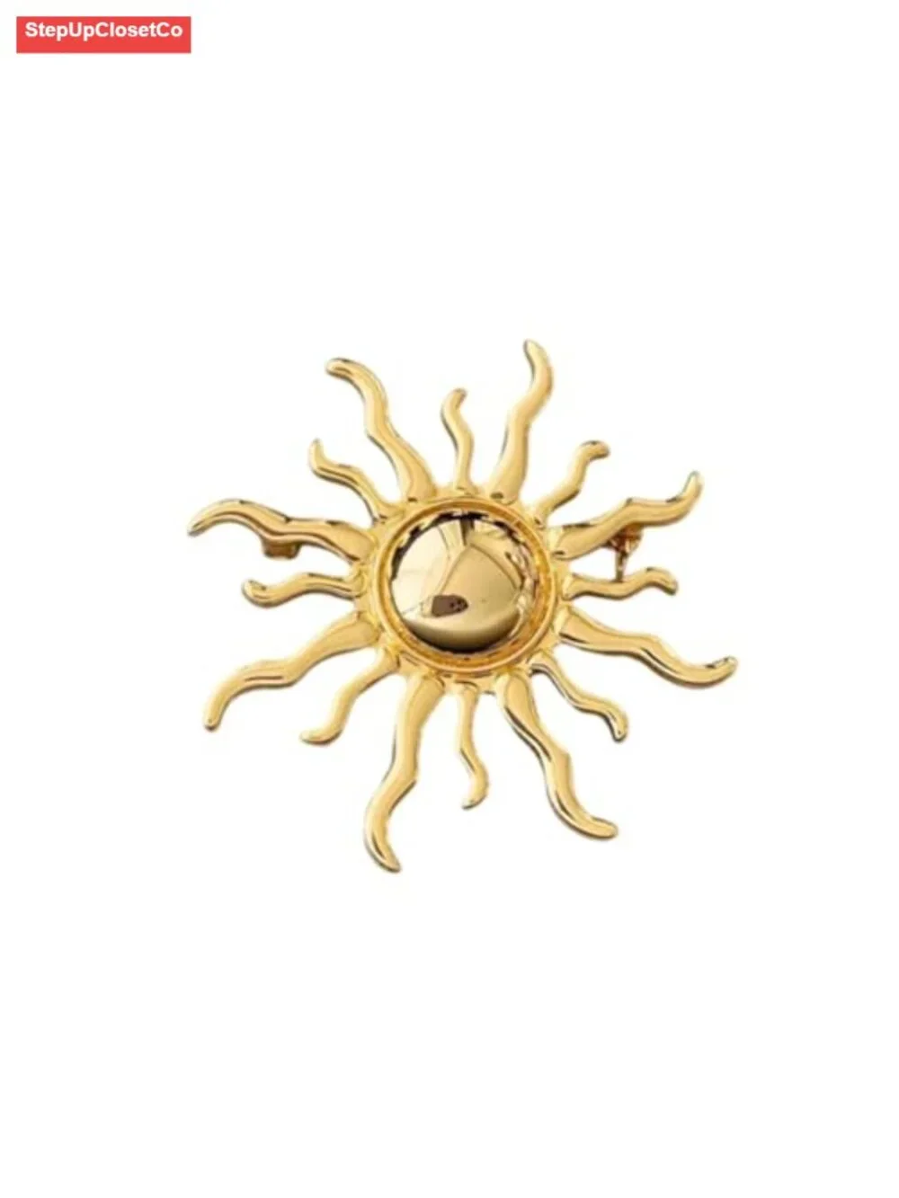 Sunburst Brooch Pin for Women Men, Alloy Suit Sweater Scarf Dress Lapel Pins,